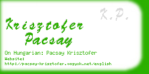 krisztofer pacsay business card